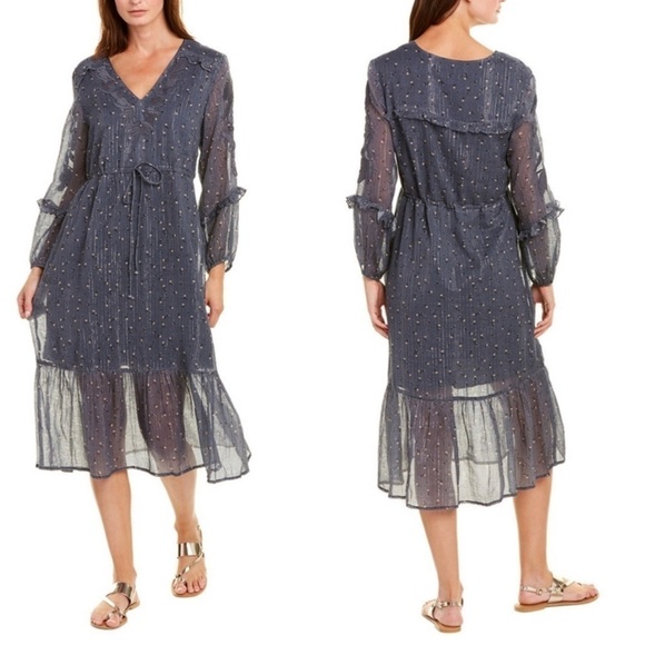 Dolan Anthropologie Zoe Embroidered Midi Dress XS NWT $268 - Picture 1 of 8
